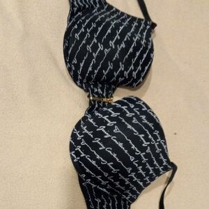 Juicy Coture Bra Black And White With Decorative Zipper